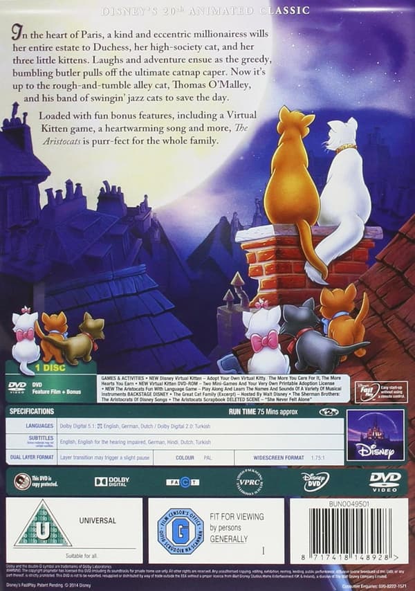 The Aristocats (1970) (DVD)