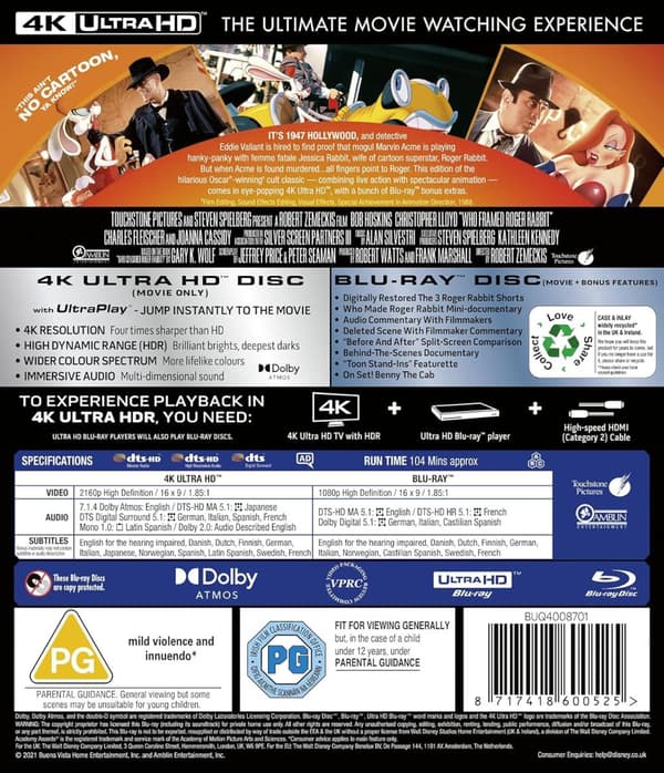 Who Framed Roger Rabbit (1988) (4K UHD)