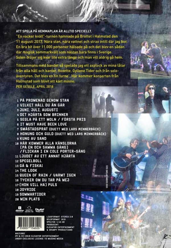 Per Gessle - En vacker kväll (Live Halmstad 2017) (DVD)