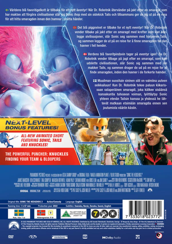 Sonic the Hedgehog 2 (2022) (DVD)