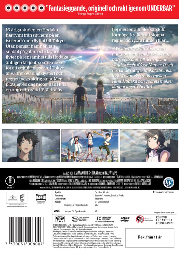 Weathering with You (2019) (DVD)