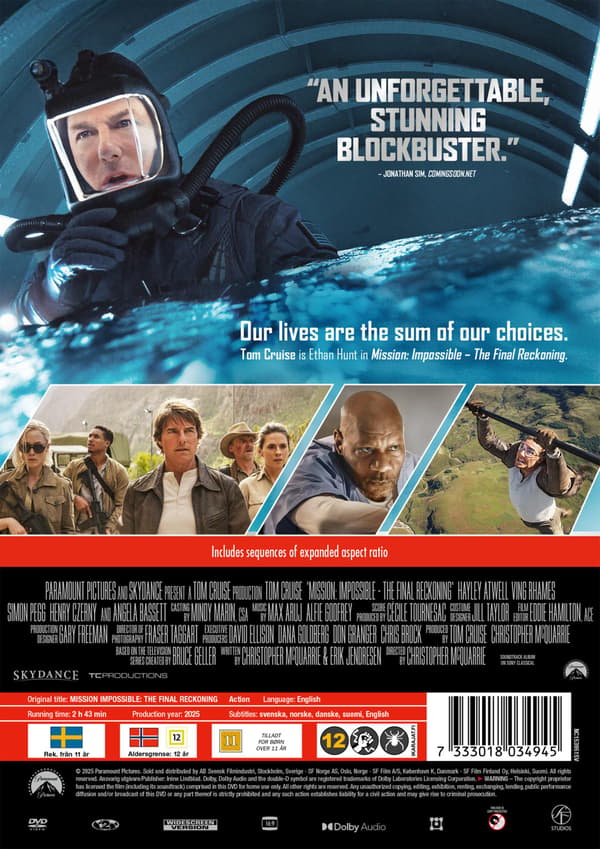 Mission: Impossible: The Final Reckoning Part Two (2025) (DVD)