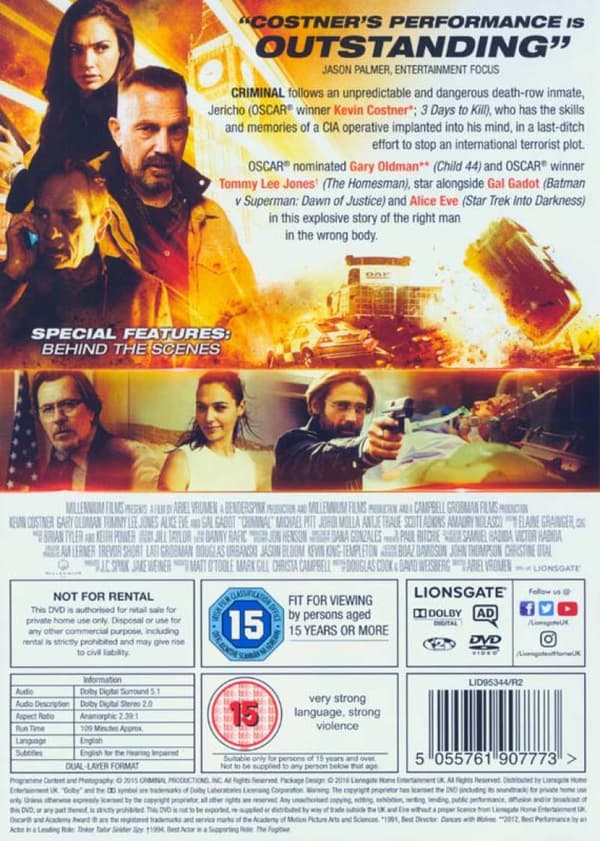 Criminal (2016) (DVD)