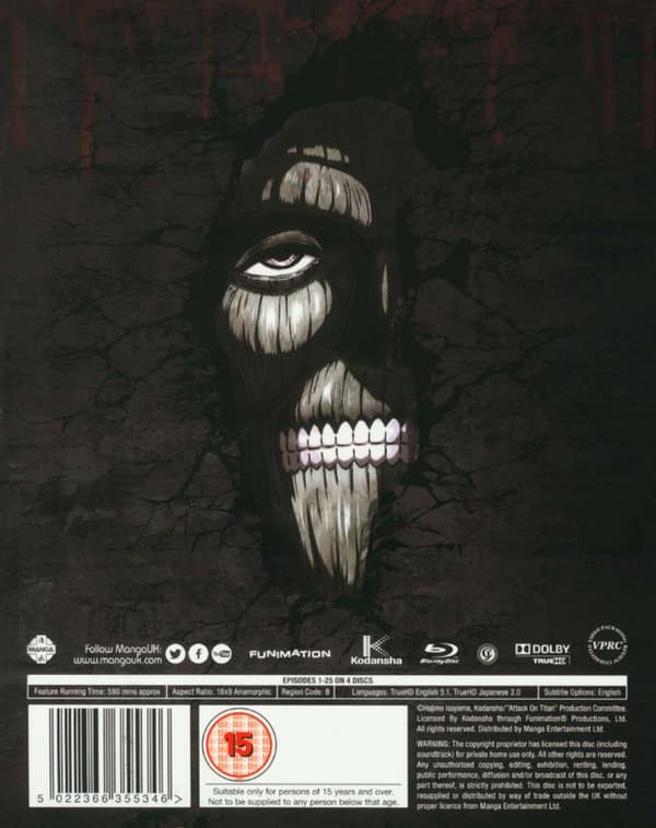 Attack on Titan Season 1 (2013-2014) (Blu-Ray)