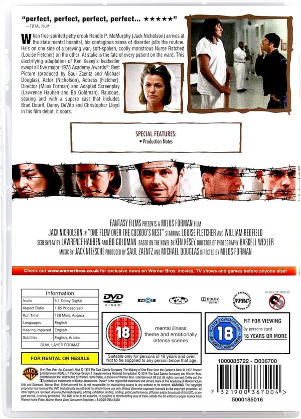 One Flew Over The Cuckoos Nest (1975) (DVD)