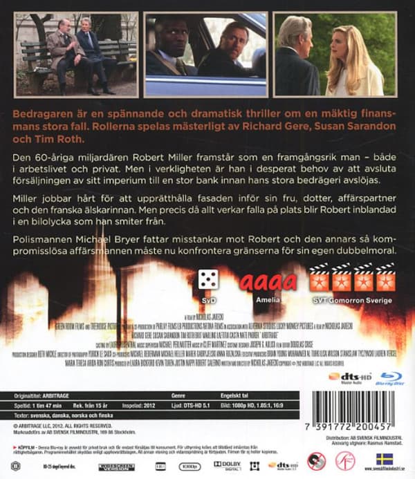 Arbitrage (2012) Blu-Ray (svensk text)