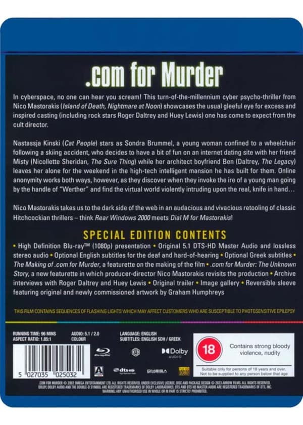 Com for Murder (aka .com for Murder) (2001) (Blu-Ray) Limited Edition