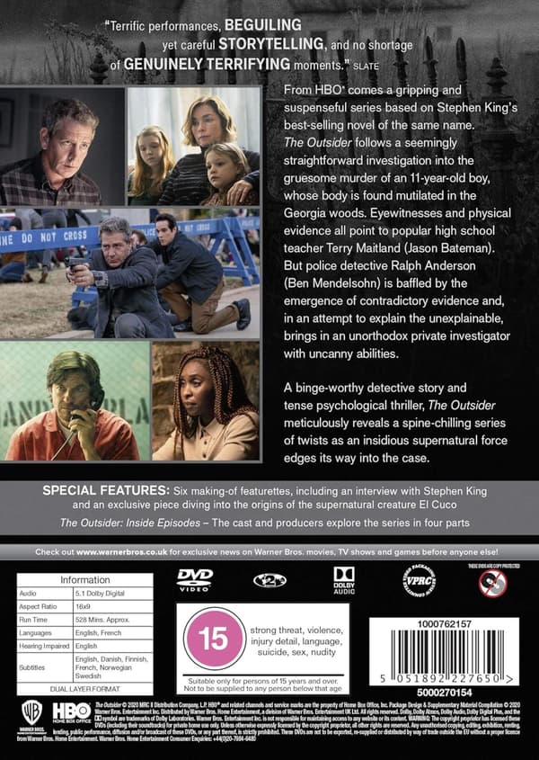 The Outsider (2020) Mini Series (DVD)