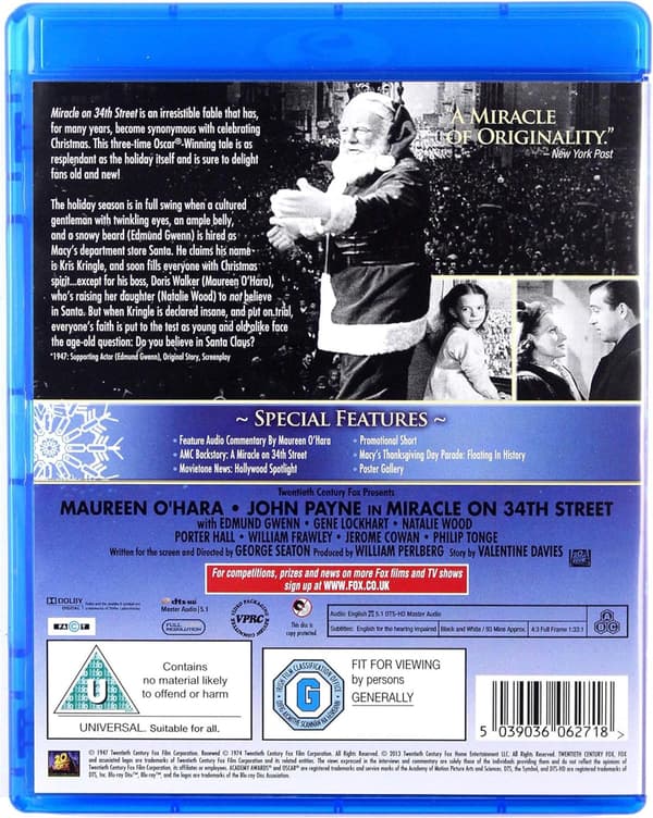 Miracle On 34th Street (1947) (Blu-Ray)