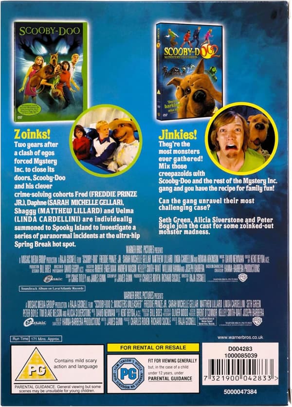 Scooby-Doo (2002) & Scooby-Doo 2: Monsters Unleashed (2004) (DVD) 2 Movie Collection