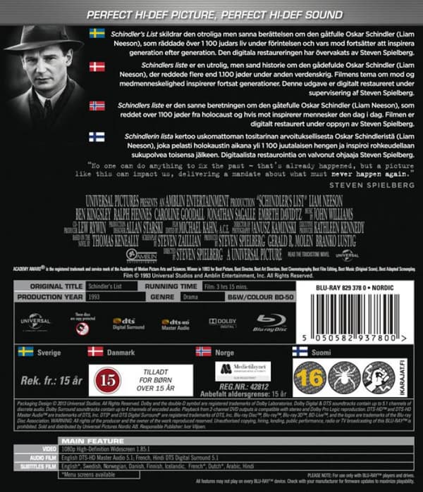 Schindlers List (1993) (Blu-Ray)