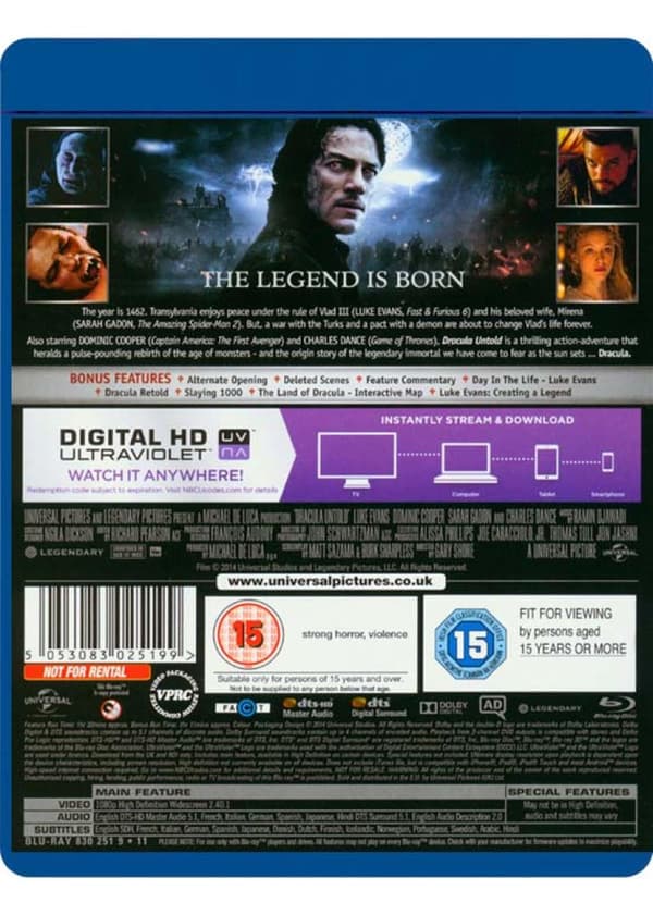Dracula Untold (2014) (Blu-Ray)