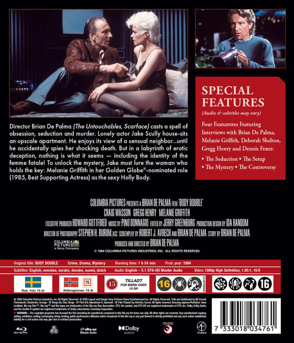 Body Double (1984) Blu-Ray (svensk text)