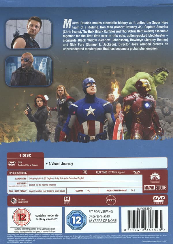 Avengers 1 (2012) DVD (import)