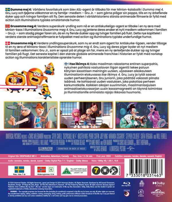 Despicable Me 4 (2024) / Dumma mej (Blu-Ray)