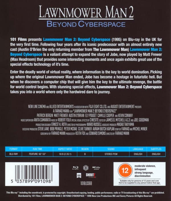 The Lawnmower Man 2: Beyond Cyberspace (1995) (Blu-Ray)