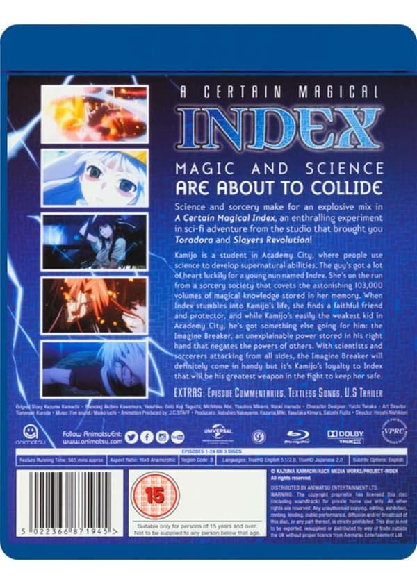 A Certain Magical Index Season 1 (2008-2009) (Blu-Ray)