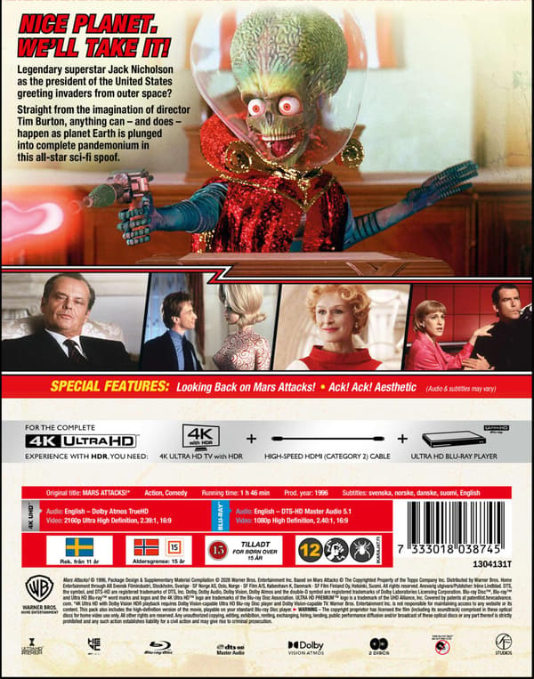 Mars Attacks! (1996) (4K UHD) Limited Edition Steelbook