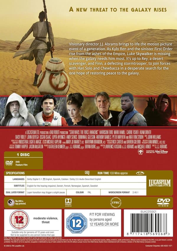 Star Wars: E7 - The Force Awakens (2015) (DVD)