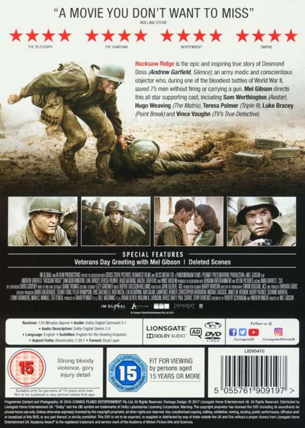 Hacksaw Ridge (2016) (DVD)