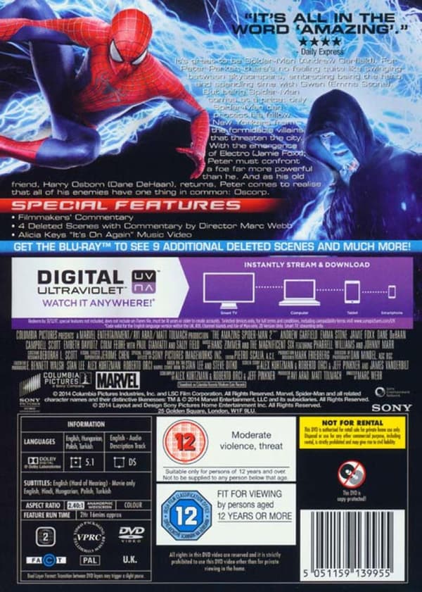 Spider-Man: The Amazing Spider-Man 2 (2014) (DVD)