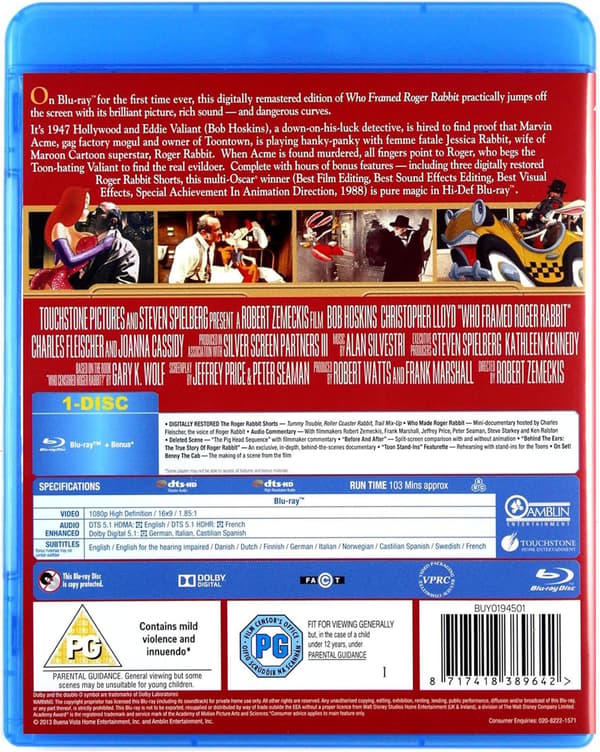 Who Framed Roger Rabbit (1988) (Blu-Ray)