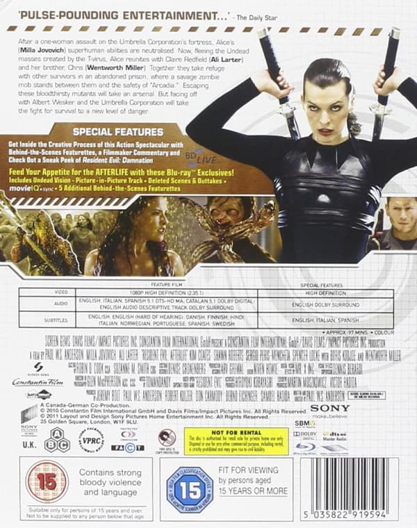 Resident Evil 4: Afterlife (2010) (Blu-Ray)