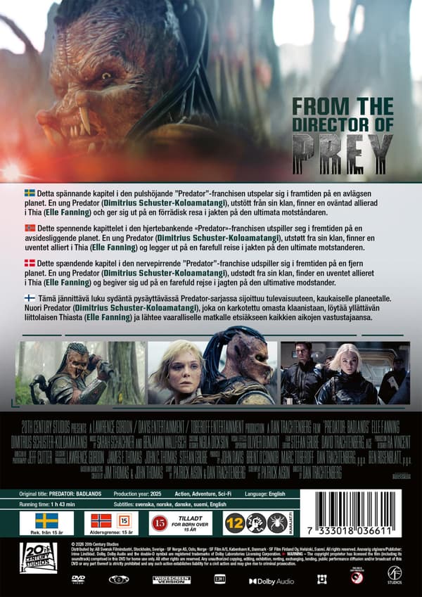 Predator 6: Badlands (2025) (DVD)