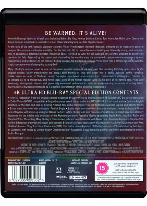 Mary Shelleys Frankenstein (1994) (4K UHD)