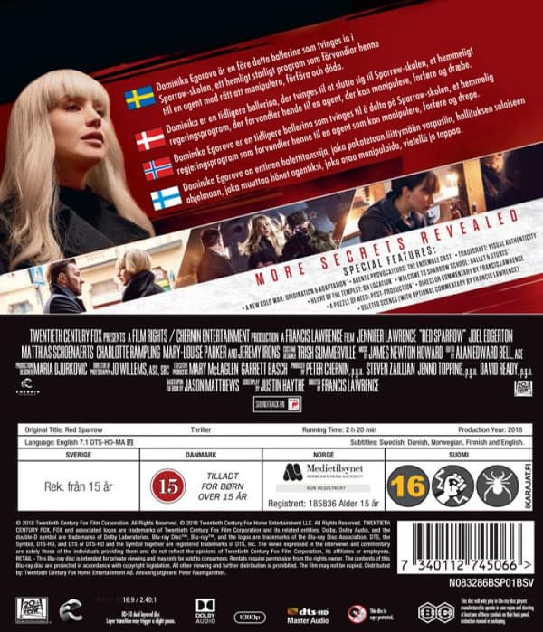 Red Sparrow (2018) (Blu-Ray)