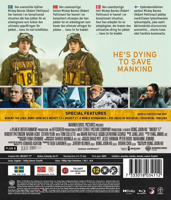 Mickey 17 (2025) Blu-Ray (svensk text)