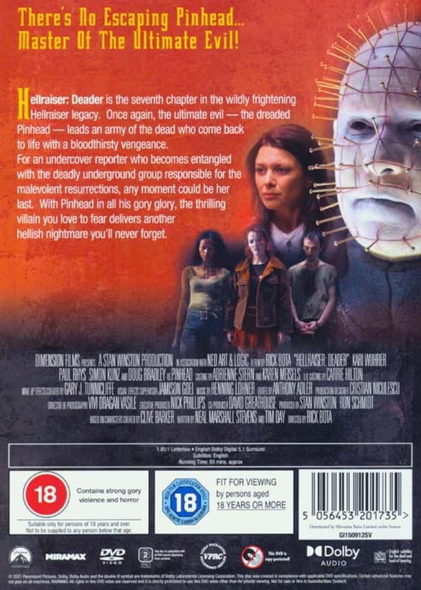 Hellraiser 7: Deader (2005) (DVD)