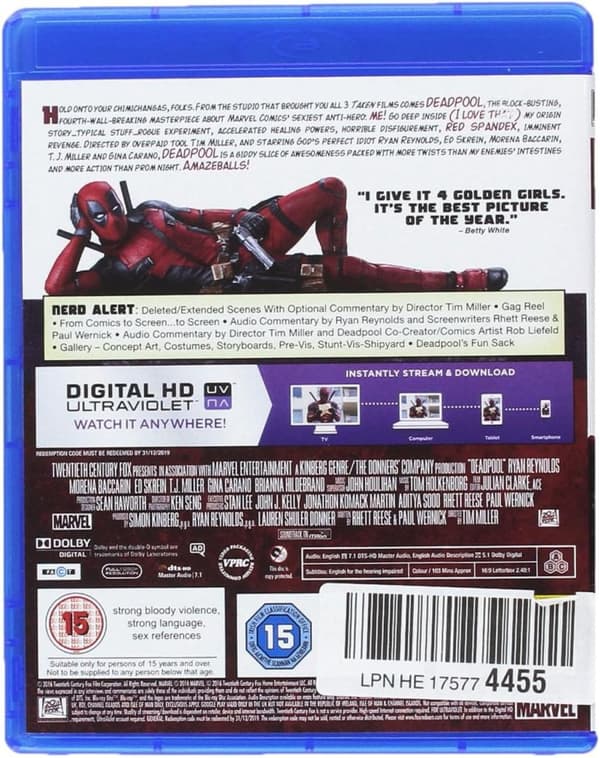 Deadpool 1 (2016) (Blu-Ray)