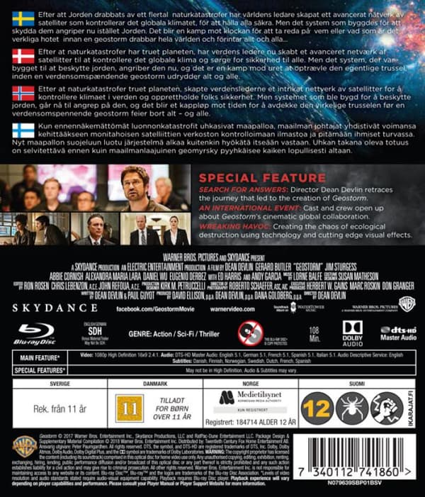 Geostorm (2017) Blu-Ray (svensk text)