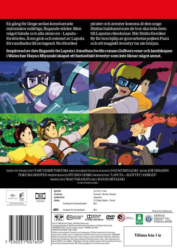 Castle In The Sky (1986) Laputa - Slottet i himlen (DVD)