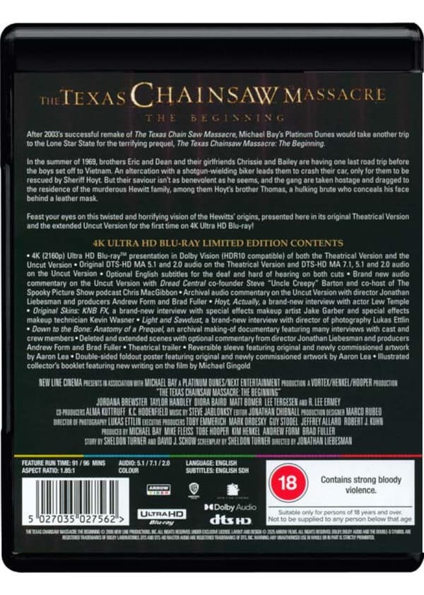 The Texas Chainsaw Massacre: The Beginning (2006) (4K UHD) Limited Edition