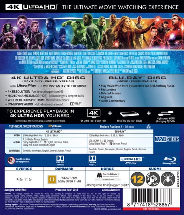 Avengers 3: Infinity War (2018) (4K UHD)