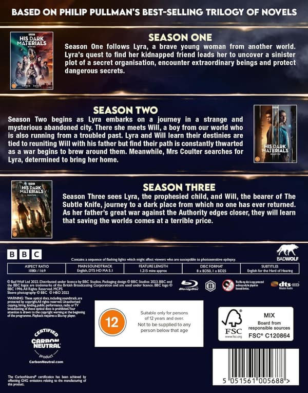 His Dark Materials The Complete Series (2019-2022) (Blu-Ray)