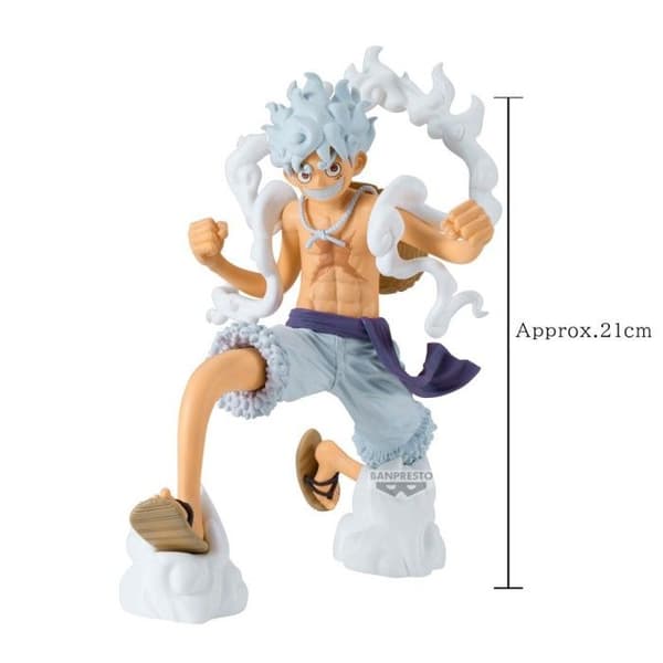 Figur - BANPRESTO - Luffy Gear 5 - 21 cm - Matt målad PVC - Dynamisk pose