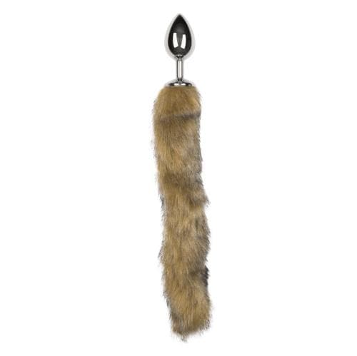 EASYTOYS FOX TAIL PLUG SILVER – EXKLUSIV SILVERPLUGG MED SOFT LIGHT BROWN FOX GARDEN