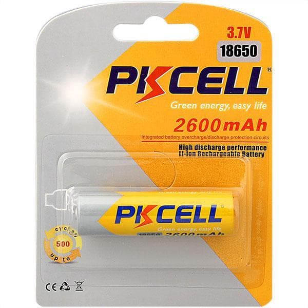 PKcell 18650 Oplader + 2 batterier