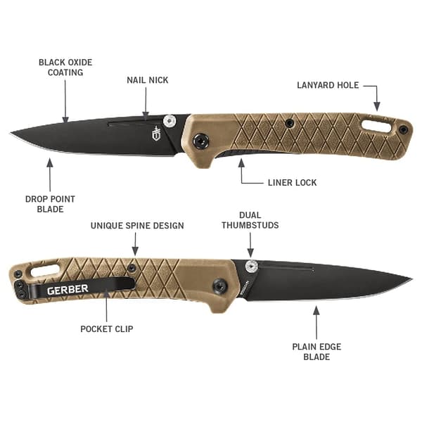 GERBER ZILCH cayote, fällkniv