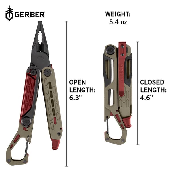 GERBER STAKEOUT SPARK CAMP TOOL Coyote Brown, Gerber multiverktyg med eldstål