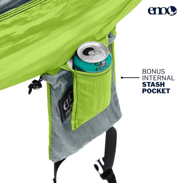 ENO SINGLENEST HAMMOCK Grey/Chartreuse​, Eno hängmatta