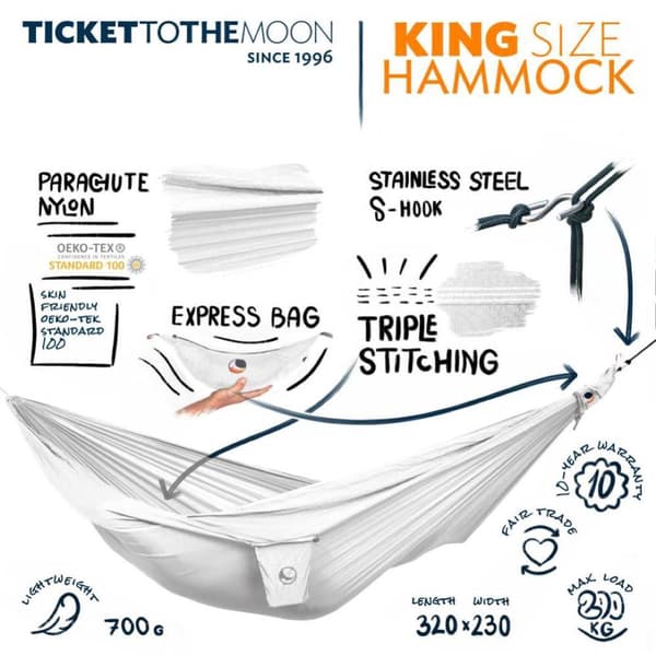 TICKET TO THE MOON KING SIZE HAMMOCK Dark Jade Green/Mint