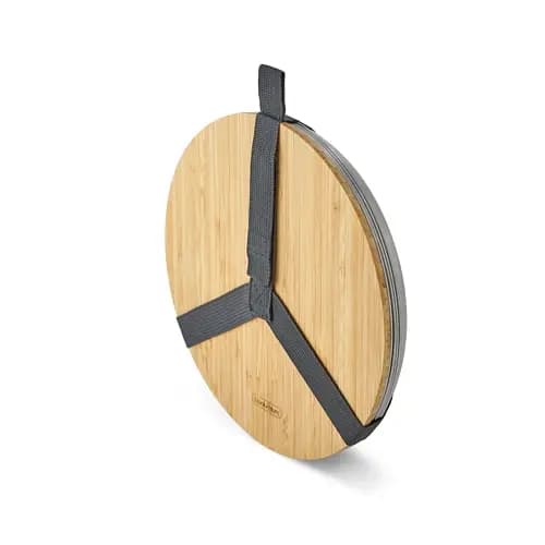 BLACK+BLUM STAINLESS STEEL PLATE SET 4P + SKÄRBRÄDA BAMBU, rostfria tallrikar