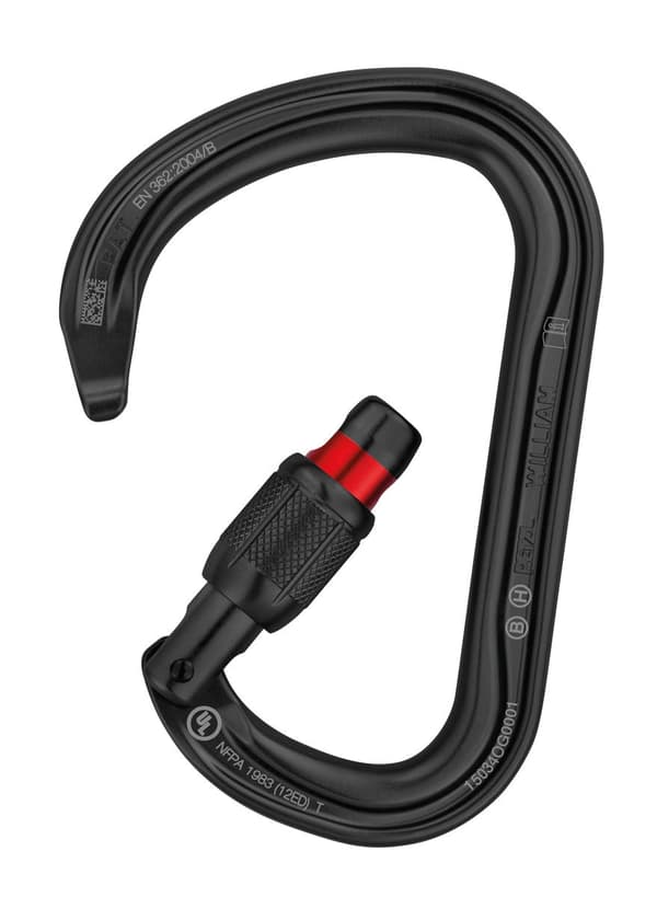 PETZL WILLIAM SCREW-LOCK CARBINER Black