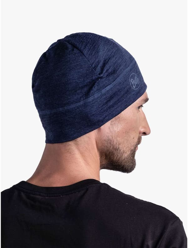 BUFF LIGHTWEIGHT MERINO WOOL BEANIE Solid Denim, hjälmmössa merino, mössa