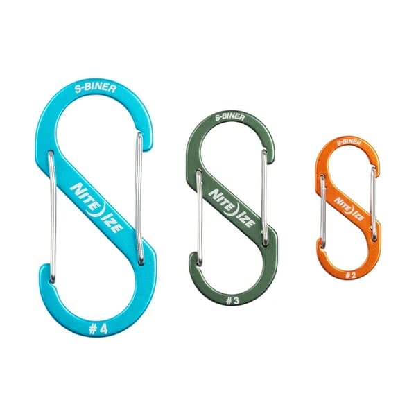 NITE IZE S-BINER ALUMINIUM 3-PACK blå/svart/orange, utrustningskarbin