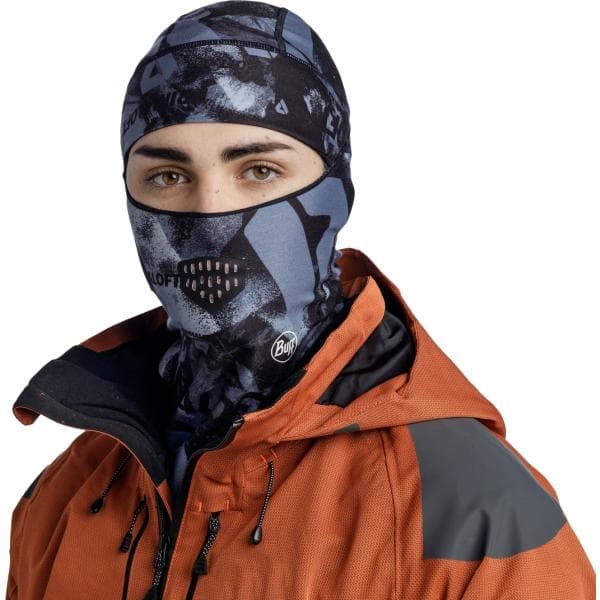 BUFF THERMONET HINGED BALACLAVA Graphite, balaclava primaloft